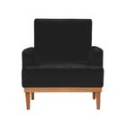 Kit 2 Poltronas Pés Retrô Lady Suede D05 Preto