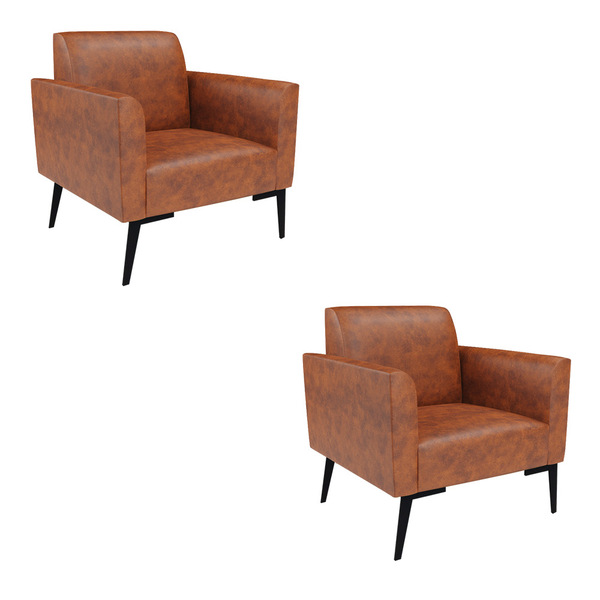 Kit 2 Poltronas Pés Villach Marisa Corano - Nozes