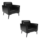 Kit 2 Poltronas Pés Villach Marisa Corano - Preto
