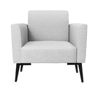 Kit 2 Poltronas Pés Villach Marisa Linho - A05 Cinza