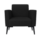 Kit 2 Poltronas Pés Villach Marisa Linho - A79 Preto