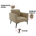 Kit 2 Poltronas Pés Villach Marisa Suede - Marrom Rato