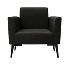 Kit 2 Poltronas Pés Villach Marisa Suede - Preto