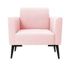 Kit 2 Poltronas Pés Villach Marisa Suede Rosa Bebê
