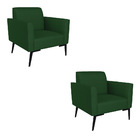 Kit 2 Poltronas Pés Villach Marisa Veludo Luxo D03 - D'rossi