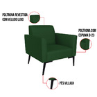 Kit 2 Poltronas Pés Villach Marisa Veludo Luxo D03 - D'rossi