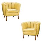 Kit 2 Poltronas Pétalas Ariel Amarelo