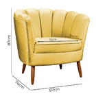 Kit 2 Poltronas Pétalas Ariel Amarelo