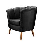 Kit 2 Poltronas Pétalas E Puff Decorativo Ariel Preto