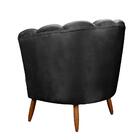 Kit 2 Poltronas Pétalas E Puff Decorativo Ariel Preto