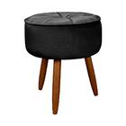 Kit 2 Poltronas Pétalas E Puff Decorativo Ariel Preto