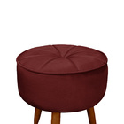 Kit 2 Poltronas Pétalas E Puff Decorativo Ariel Vinho