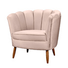 Kit 2 Poltronas Pétalas E Puff Pés De Madeira Decorativo Arie