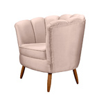 Kit 2 Poltronas Pétalas E Puff Pés De Madeira Decorativo Arie