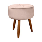 Kit 2 Poltronas Pétalas E Puff Pés De Madeira Decorativo Arie