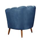 Kit 2 Poltronas Pétalas Pés De Madeira Ariel Azul