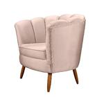 Kit 2 Poltronas Pétalas Pés De Madeira Decorativa Ariel Rose