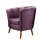 Kit 2 Poltronas Pétalas Pés De Madeira Decorativa Ariel - Sho