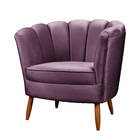 Kit 2 Poltronas Pétalas Pés De Madeira Decorativa Ariel - Sho