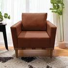 Kit 2 Poltronas Quebec Base Madeira Maciça Suede Bege Zahav T