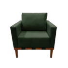 Kit 2 Poltronas Quebec Base Madeira Maciça Suede Bege Zahav V