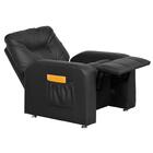 Kit 2 Poltronas Reclináveis Couro Artificial Preto