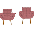 Kit 2 Poltronas Resistentes Confortável Opa Para sala  Melhor