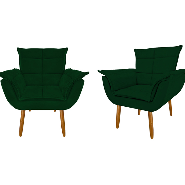 Kit 2 Poltronas Resistentes Confortável Opa para Sala de Esta