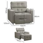 Kit 2 Poltronas Retrátil Reclinável Linho Carvalho