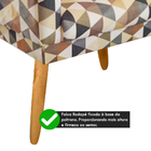 Kit 2 Poltronas Retrô Nina Luxo Suede Estampa Triângulo Bege