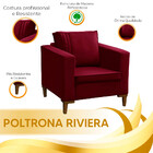 Kit 2 Poltronas Riviera Decorativa Em Veludo Vermelho Star Co