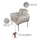 Kit 2 Poltronas Sala Base Cobre Suede Bege - Vallisa Decor