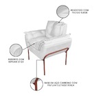 Kit 2 Poltronas Sala Base Cobre Suede Branco - Vallisa Decor