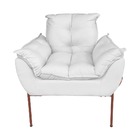 Kit 2 Poltronas Sala Base Cobre Suede Branco - Vallisa Decor