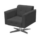 Kit 2 Poltronas Sala De Estar Base Cromada Giratória Ana Sued