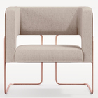 Kit 2 Poltronas Scarlett D02 Base Aço New Cobre Courissímo Ma