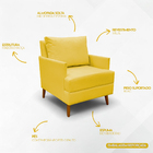 Kit 2 Poltronas Serena Para Sala Recepção Escritório Suede De