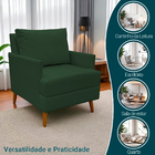 Kit 2 Poltronas Serena Para Sala Recepção Escritório Suede De