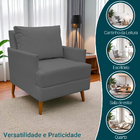 Kit 2 Poltronas Serena Para Sala Recepção Escritório Suede De