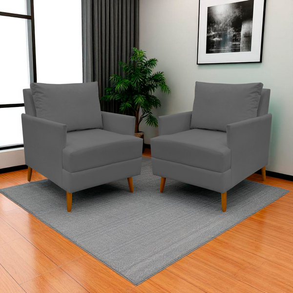 Kit 2 Poltronas Serena Para Sala Recepção Escritório Suede De