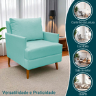 Kit 2 Poltronas Serena Para Sala Recepção Escritório Suede De