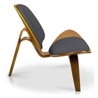 Kit 2 Poltronas Shell Corino Texturado Base De Madeira Castan