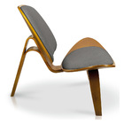 Kit 2 Poltronas Shell Corino Texturado Cinza Base De Madeira