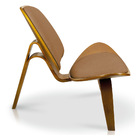 Kit 2 Poltronas Shell Corino Texturado Marrom Base De Madeira