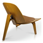 Kit 2 Poltronas Shell Corino Texturado Marrom Base De Madeira