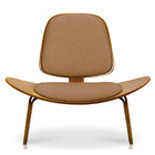 Kit 2 Poltronas Shell Corino Texturado Marrom Base De Madeira