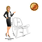 Kit 2 Poltronas Shell Corino Texturado Preto Base De Madeira