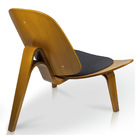 Kit 2 Poltronas Shell Corino Texturado Preto Base De Madeira