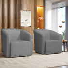 Kit 2 Poltronas Stella Max Veludo Luxo Grafite A131 Base Gira