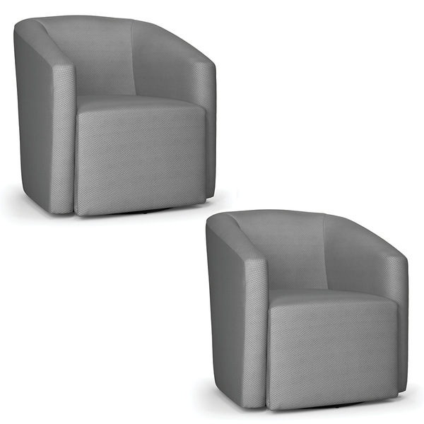 Kit 2 Poltronas Stella Max Veludo Luxo Grafite A131 Base Gira